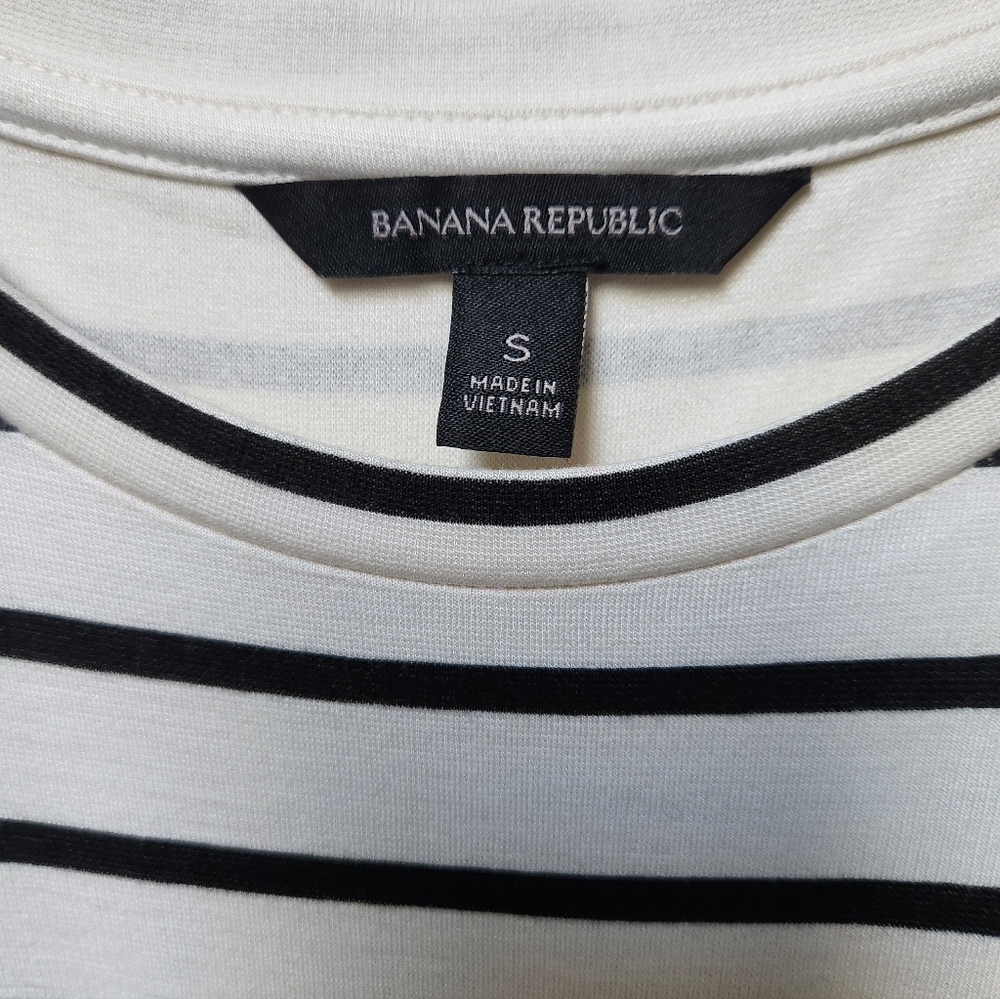 Banana Republic Black-White Striped Sleeveless Midi Dress , Size Small - Picture 5 of 12